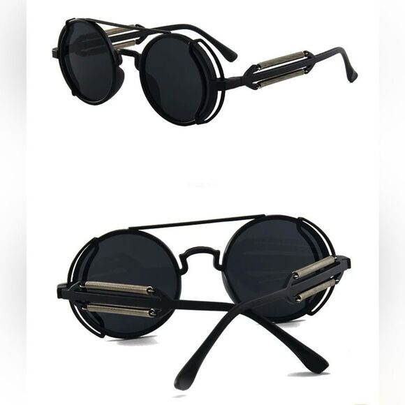 CLASSIC GOTH STEAMPUNK SUNGLASSES IN YELLOW - Picture 3 of 3